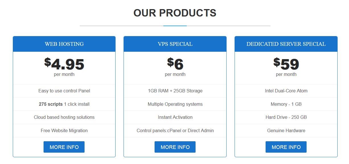 prices for interserver