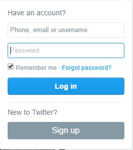 Sign in yo your Twitter account