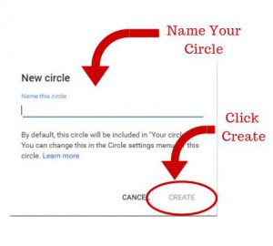 Name Your Circle and Click Create